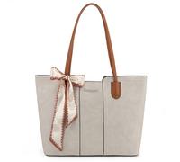 Montana West Tote Bags for Women Medium Top Handle Satchel Purses, Ivory Beige, Large