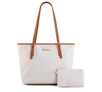 Montana West Tote Bags Vegan Leather Purses and Handbags for Women Top Handle Ladies Shoulder Bags, *8-cream, L