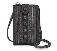 Montana West Western Crossbody Phone Wallet for Women RFID Blocking Wallet Purse with Cash Slots & Zipper Pocket, Black 2012, S