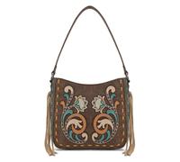 Montana West Western Embroidered Shoulder Bag for Women Vintage Floral Hobo HandBag, Coffee