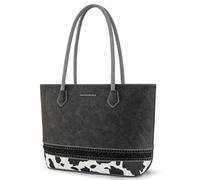 Montana West Woven Tote Bags for Women Medium Purses and Handbags with Concealed Carry Back Zipper Pocket, Cow Print Black