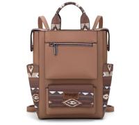 Montana West Wrangler Aztec Backpack Purse for Women Back Zip Anti Theft Convertible Backpack with Adjustable Strap, Light Brown, 11"L x 6"W x 12"H, Daypack Backpacks