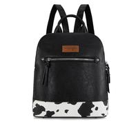 Montana West Wrangler Backpack Purse for Women Backpack Purse Ladies Bookbag Travel Work Daypacks Bags, Cow Black, Mini, Daypack Backpacks