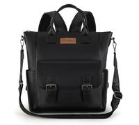 Montana West Wrangler Backpack Purse for Women Medium Convertible Backpack Tote Bag with Crossbody Strap for Travel Work, Black, M, Leisure