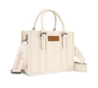 Montana West Wrangler Boho Tote Bag for Women Western Purse Retro Top Handle Satchel Handbag with Signature Strap, Beige, One Size