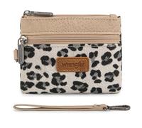 Montana West Wrangler Coin Purse for Women Leopard Print Wallets Change Pouch Minimalist Wristlet Purse, Beige, Minimalist