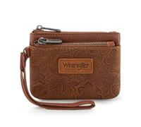 Montana West Wrangler Coin Purse for Women RFID-blocking Floral Embossed Change Pouch Card & Money Organizers Wristlet Wallet, Brown, Vintage