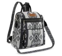 Montana West Wrangler Convertible Backpack Purse for Women Western Aztec Backpack Travel Bags, Aztec Black, Traditional