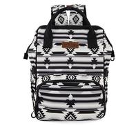 Montana West Wrangler Diaper Bag Backpack Aztec Travel Backpack Purses Western Multi-Function Baby Bags for Mom, *Black, Daypack Backpacks