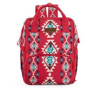 Montana West Wrangler Diaper Bag Backpack Aztec Travel Backpack Purses Western Multi-Function Baby Bags for Mom, Burgundy, Modern, Compact