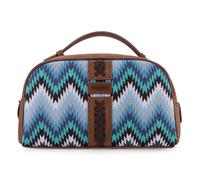 Montana West Wrangler Makeup Bag for Women Small Cosmetic Toiletry Bags Western Make Up Pouch Durable Cute Travel Handle Purse, Aztec-Jean