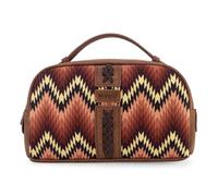 Montana West Wrangler Makeup Bag for Women Small Cosmetic Toiletry Bags Western Make Up Pouch Durable Cute Travel Handle Purse, Aztec-Brown