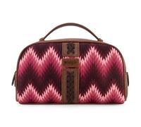 Montana West Wrangler Makeup Bag for Women Small Cosmetic Toiletry Bags Western Make Up Pouch Durable Cute Travel Handle Purse, Aztec-Deep Pink