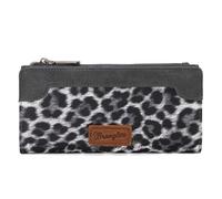 Montana West Wrangler Minimalist Wallet for Women, Grey, Animal Print, Secure Compartments, 11 Card Slots, 16 Compartments, 10 Pockets, 15 Sections, 3.9” x 7.7” x 1”