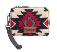 Montana West Wrangler Rfid Slim Wallet for Women Aztec Credit Card Holder Small Wristlet Wallet with Zipper Pocket, Black