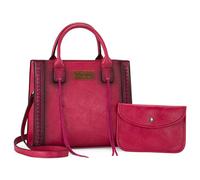 Montana West Wrangler Tote Bag for Women Western Cowhide Purse and Wallet Set, Vintage Pink
