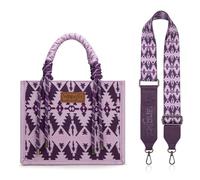 Montana West Wrangler Tote Bag Western Satchel Bags for Women with Braided Rope Handles, Wide Strap-purple, M