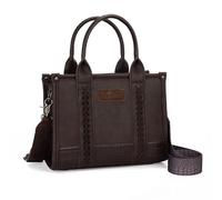 Montana West Wrangler Tote Handbag for Women Cow Print Purse Top Handle Handbags, M Coffee-guitar Strap, M