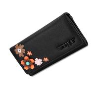 Montana West Wrangler Trifold Wallets for Women Designer Long Clutch Wallet Cash Wallet Large Capacity Credit Card Holder, Cute Black