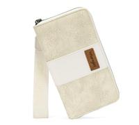 Montana West Wrangler Wallet for Women Tooled Floral Zip Around Clutch Wallet RFID Blocking, Embossed Beige, L, Vintage