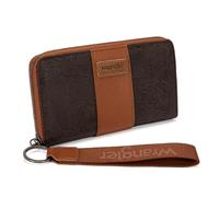 Montana West Wrangler Wallet for Women Tooled Floral Zip Around Clutch Wallet RFID Blocking, Embossed Coffee Brown, L, Vintage