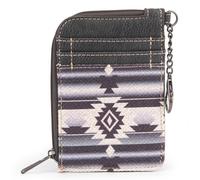 Montana West Wrangler Women's Bohemian Aztec Credit Card Wallet with Zip Pocket Aztec Black