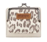 Montana West Wrangler Women's Wallet Leopard Print Wallets RFID-blocking Small Bifold Credit Card Holder with Kiss Clasp, Kiss Clasp Beige, Modern