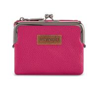 Montana West Wrangler Women's Wallet RFID Blocking Wallets Small Bifold Credit Card Holder with Kiss Clasp, Hot Pink, Modern