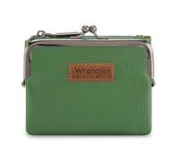 Montana West Wrangler Women's Wallet RFID Blocking Wallets Small Bifold Credit Card Holder with Kiss Clasp, Green, 4.9 x 3.8 x 0.8 inches, Modern