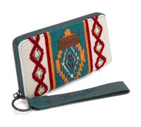 Montana West Wrangler Wristlet Wallet Western Aztec Womens Wallet Large Capacity Long Purse RFID Clutch Wallet, Navy Blue, Western
