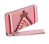 Montana West Wrangler Wristlet Wallet Western Aztec Womens Wallet Large Capacity Long Purse RFID Clutch Wallet, Angel Hot Pink, Western