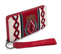 Montana West Wrangler Wristlet Wallet Western Aztec Womens Wallet Large Capacity Long Purse RFID Clutch Wallet, Burgundy, Western
