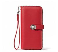 Montana West Wristlet Wallets for Women Large Capacity Bifold Wallet Elegant Creidt Card Clutch Wallets with ID Window and Latch, A-Red, Minimalist