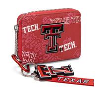 Montana West X NCAA Small Wallet for Women with Detachable Wristlet, RFID Blocking, Slim Compact Credit Card Holder & Coin Purse - Gift for Women & Teenager Girls, TTU-Red
