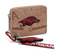 Montana West X NCAA Small Wallet for Women with Detachable Wristlet, RFID Blocking, Slim Compact Credit Card Holder & Coin Purse - Gift for Women & Teenager Girls, AFU-Khaki