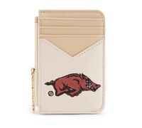 Montana West X NCAA Sport Slim Minimalist Card Holder Wallet, RFID Blocking Front Pocket Wallet with Wristlet Keychain & Zipper Pocket for Men & Women, AFU-Beige, 4.5 x 0.4 x 8 inches, Modern