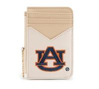 Montana West X NCAA Sport Slim Minimalist Card Holder Wallet, RFID Blocking Front Pocket Wallet with Wristlet Keychain & Zipper Pocket for Men & Women, AU-Apricot