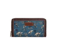 Montana West X Warngler Western Cowboy Women's Wallets Bifold Credit Card Wallet Large Capacity Clutch Wallet for Women, Jeans Blue, Western