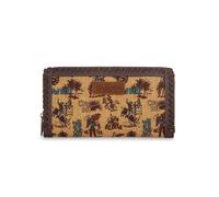 Montana West X Warngler Western Cowboy Women's Wallets Bifold Credit Card Wallet Large Capacity Clutch Wallet for Women, Orange, Western