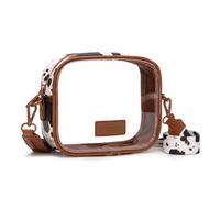 Montana West X Wrangler Clear Bag for Stadium Events Crossbody Purse for Concerts, Sports, Brown-cow Print