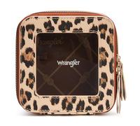 Montana West X Wrangler Clear Makeup Bag Travel Cosmetic Bag Portable Make Up Toiletry Organizer for Women, Small Leopard-Tan, Small