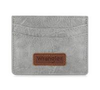 Montana West X Wrangler Credit Card Holder for Women RFID Blocking Keychain Wallet with ID Window and Zipper Coin Pocket, Graceful-Silver, 4.2 x 0.2 x 3.2 inches, Western