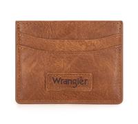 Montana West X Wrangler Credit Card Holder for Women RFID Blocking Keychain Wallet with ID Window and Zipper Coin Pocket, Graceful-Brown, Compact, Trendy
