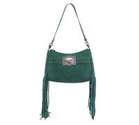Montana West X Wrangler Hobo Bag for Women Fringe Wester Shoulder Bag Vegan Suede Tassel Hippie Crossbody Bag, Turquoise