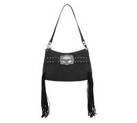 Montana West X Wrangler Hobo Bag for Women Fringe Wester Shoulder Bag Vegan Suede Tassel Hippie Crossbody Bag, Black