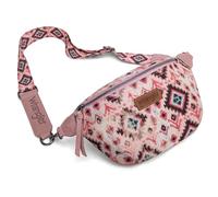 Montana West x Wrangler Large Fanny Packs for Women Western Crossbody Bags Aztec Bum Chest Belt Purse with Adjustable Strap, Pink, 11" x 2.3" x 7.5"