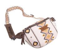 Montana West x Wrangler Large Fanny Packs for Women Western Crossbody Sling Bags Aztec Belt Purse, Beige, 11" x 2.3" x 7.5"