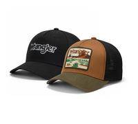 Montana West X Wrangler Men's Trucker Hat 2-Piece Set Breathable Mesh Baseball Cap Structured 7-Panel Adjustable Snapback Hat