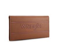 Montana West X Wrangler Slim Womens Wallet Large Money Organizer Minimalist Bifold Checkbook Wallet With Detachable Zipper Coin Pocket, Ultra-Brown, Minimalist