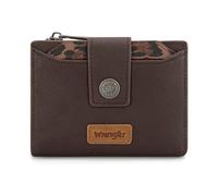 Montana West X Wrangler Wallet for Women Bifold Small RFID Blocking Wallets Ladies Wallet with 3 ID Windows, A-Coffee, S, Leopard Print